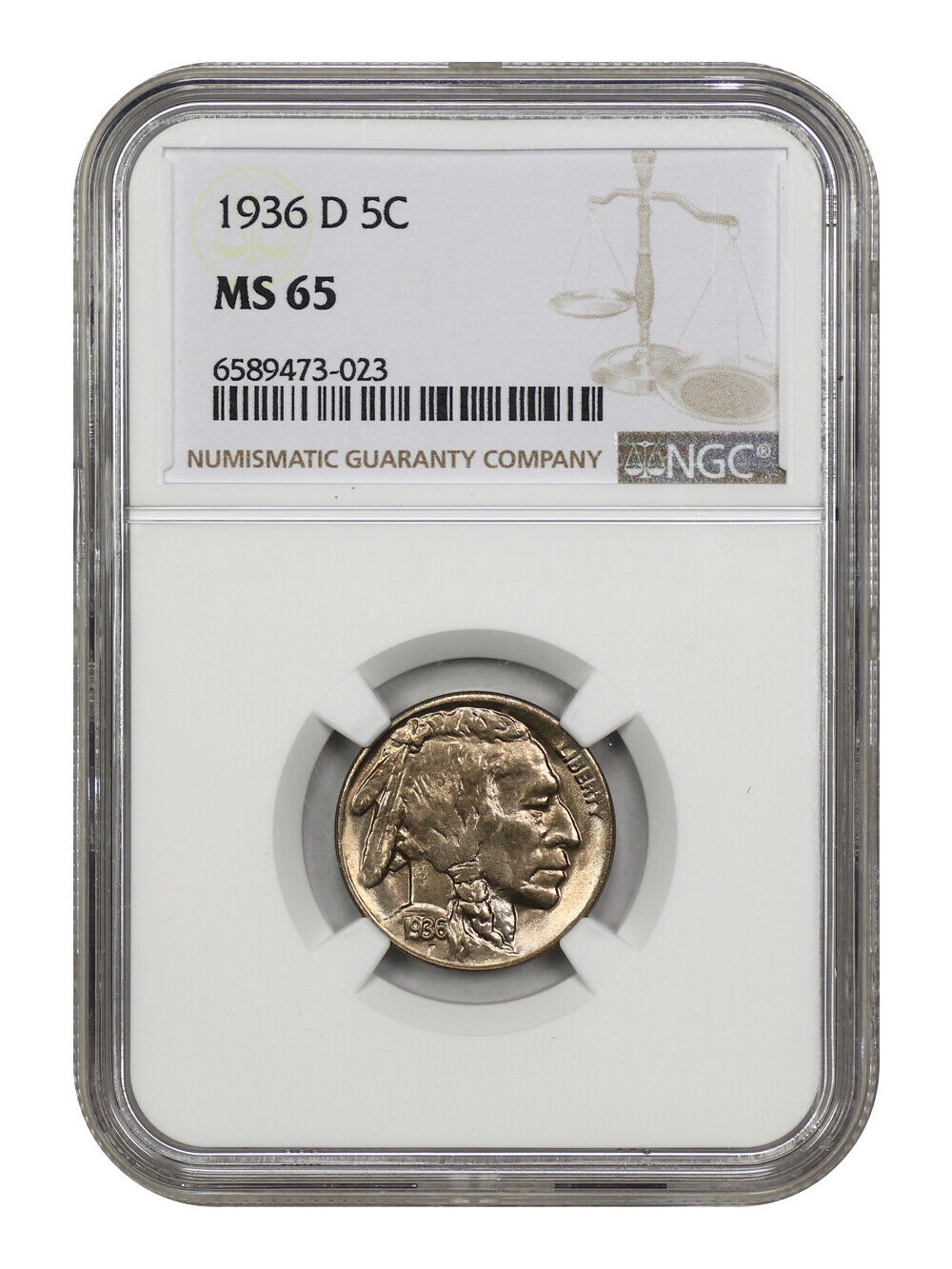 1936-D 5C NGC MS65