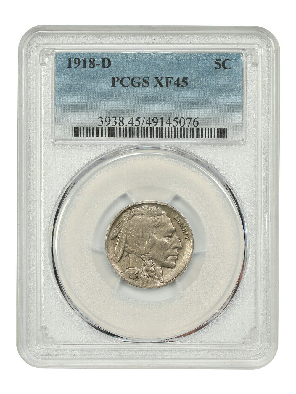 1918-D 5C PCGS XF45 - Buffalo Nickel