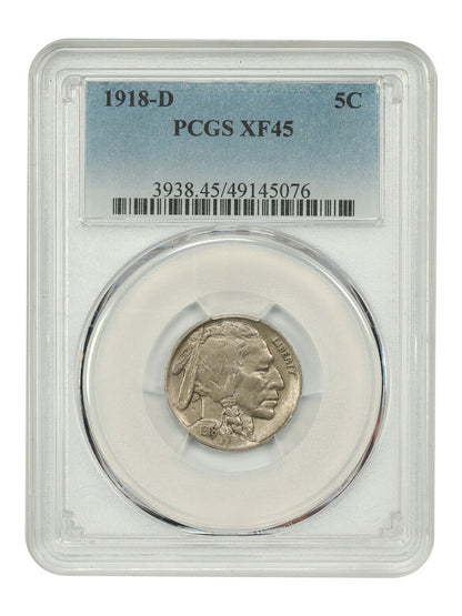 1918-D 5C PCGS XF45 - Buffalo Nickel