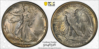 1936 D Walking Liberty Half Dollar PCGS MS-66