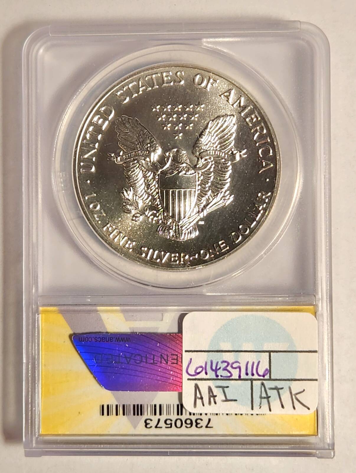 1989 P ANACS MS-70 - SILVER EAGLE