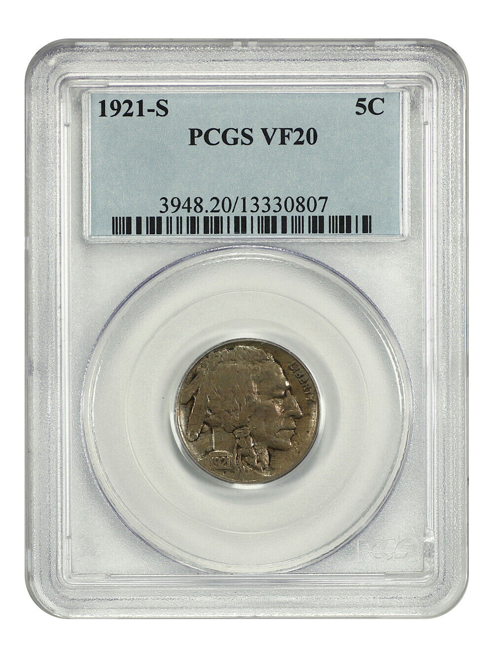 1921-S 5C PCGS VF20 - Buffalo Nickel - Key Date