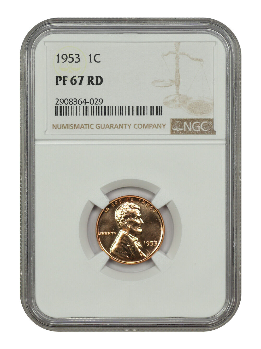 1953 1C NGC PR67RD - Lincoln Cent (Wheat Reverse)