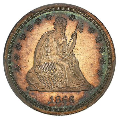 1866 25C PCGS PR66 (Motto) ex: D.L. Hansen