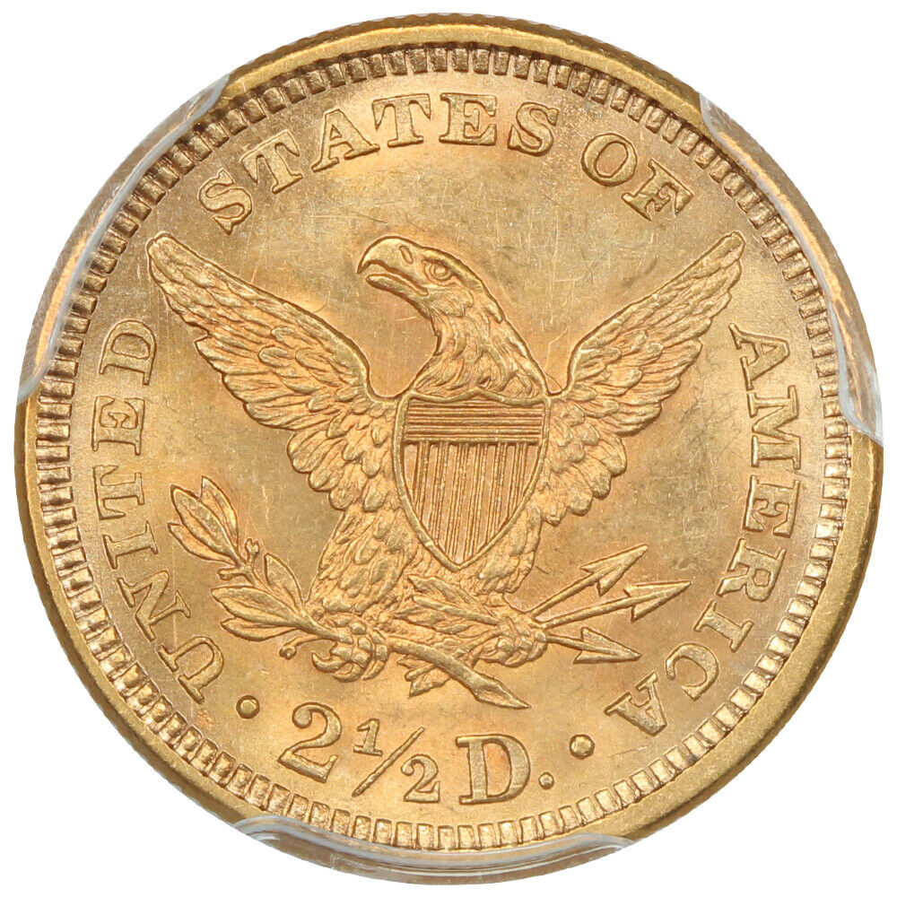 1860 $2.50 PCGS MS64 (New Reverse) ex: D.L. Hansen - Liberty Head $2.5