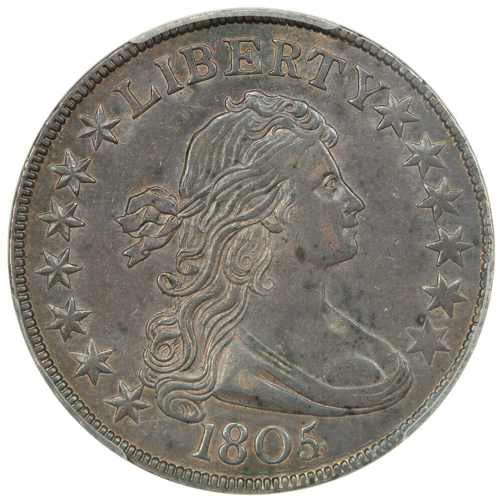 1805/4 50C PCGS AU55 ex: D.L. Hansen - Draped Bust Half Dollar - Scarce Overdate