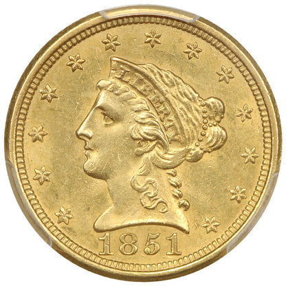 1851-O $2.50 PCGS MS62 - Liberty Head $2.5 - Popular New Orleans Gold Issue