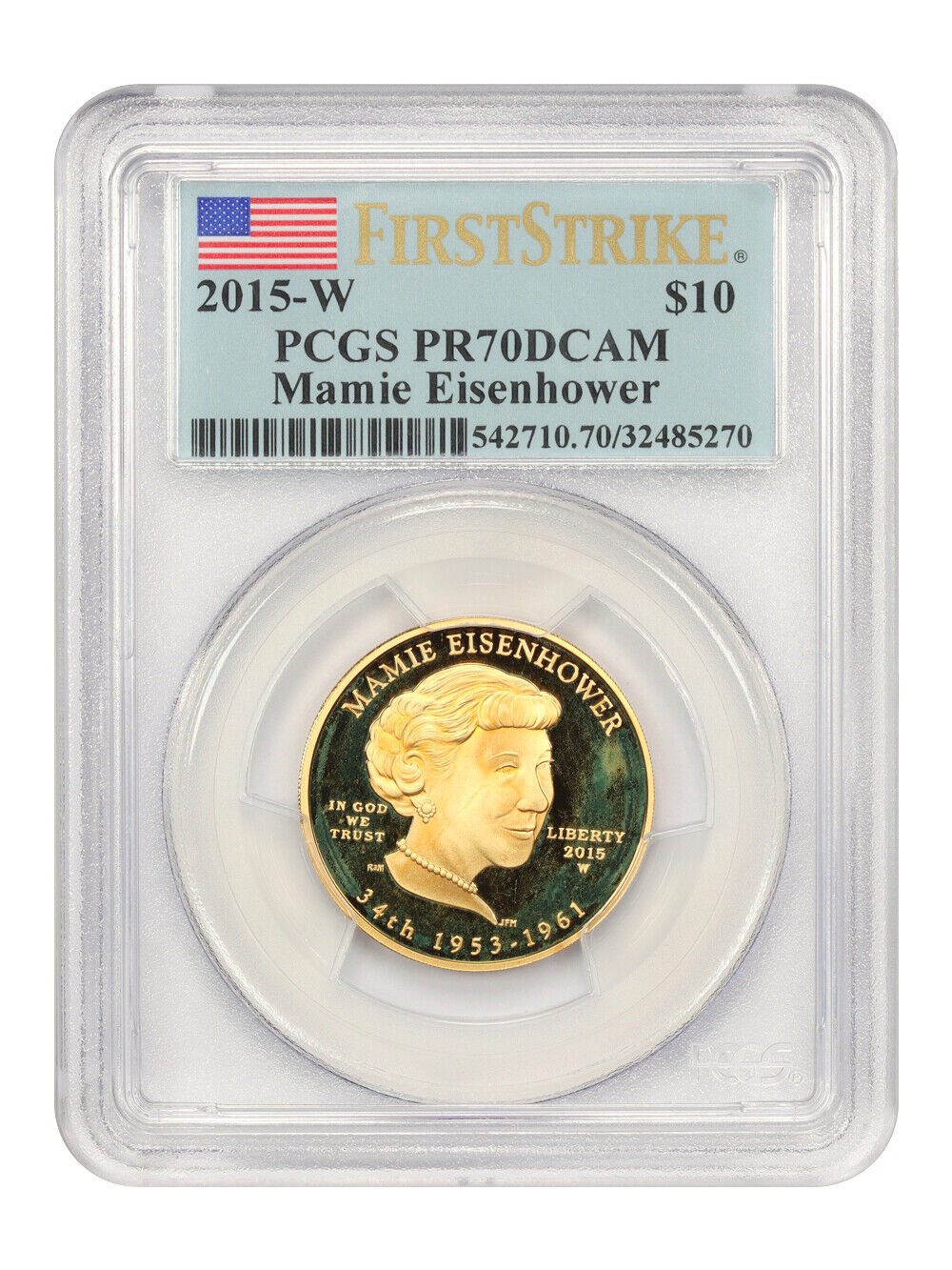 2015-W Maime Eisenhower $10 PCGS Proof 70 DCAM