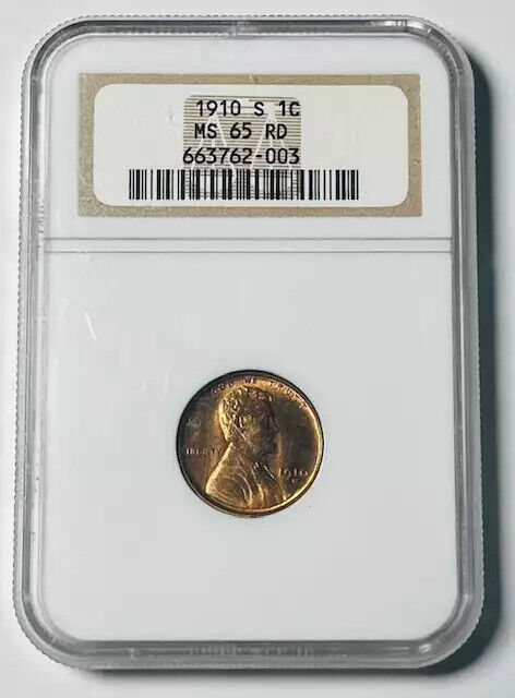 1910 S Small Cents Lincoln Penny NGC MS-65 RD