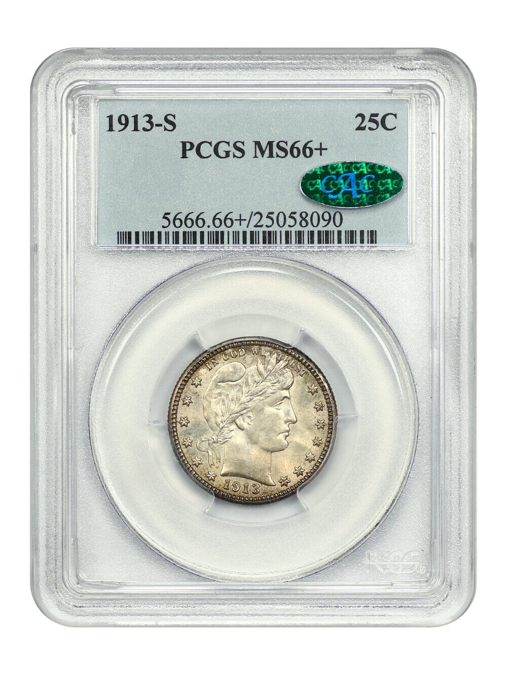 1913-S 25C PCGS/CAC MS66+