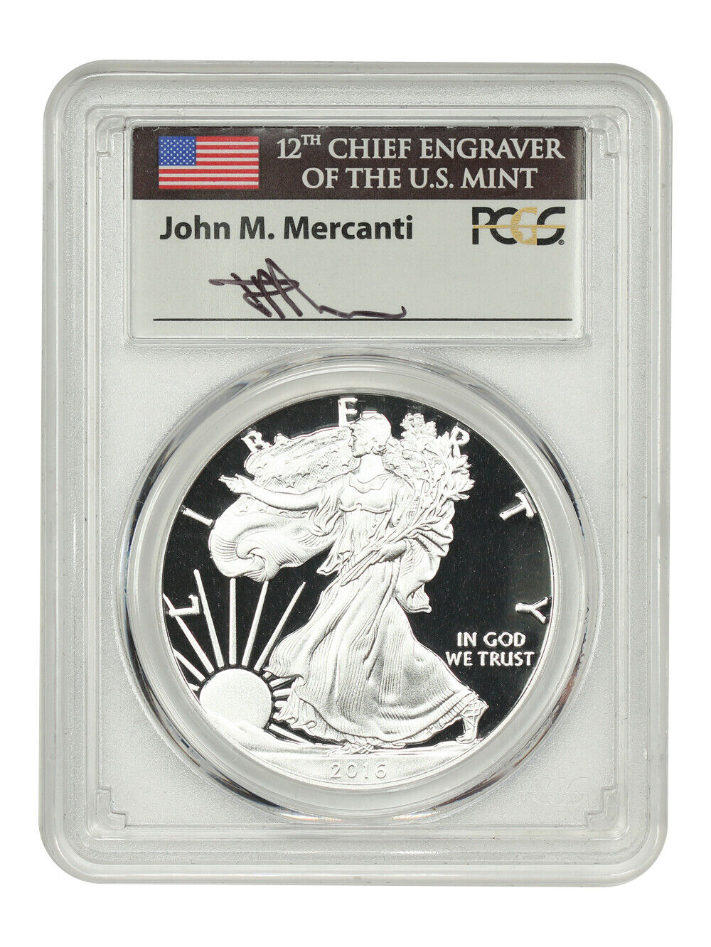 2016-W $1 Silver Eagle PCGS PR70DCAM (First Day of Issue, Mercanti Signature)