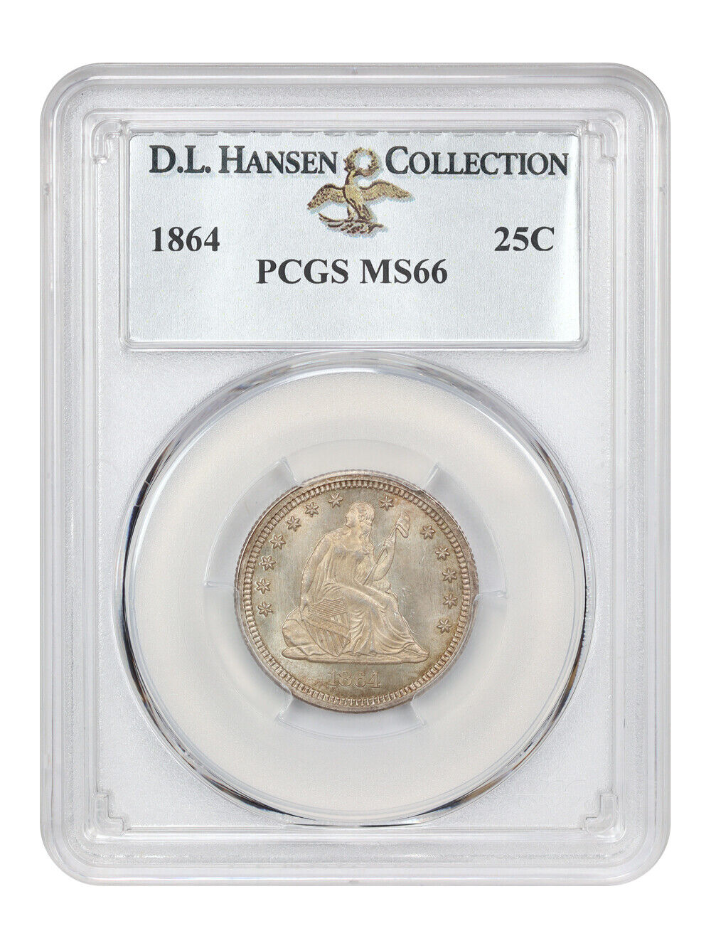 1864 25C PCGS MS66 ex: D.L. Hansen