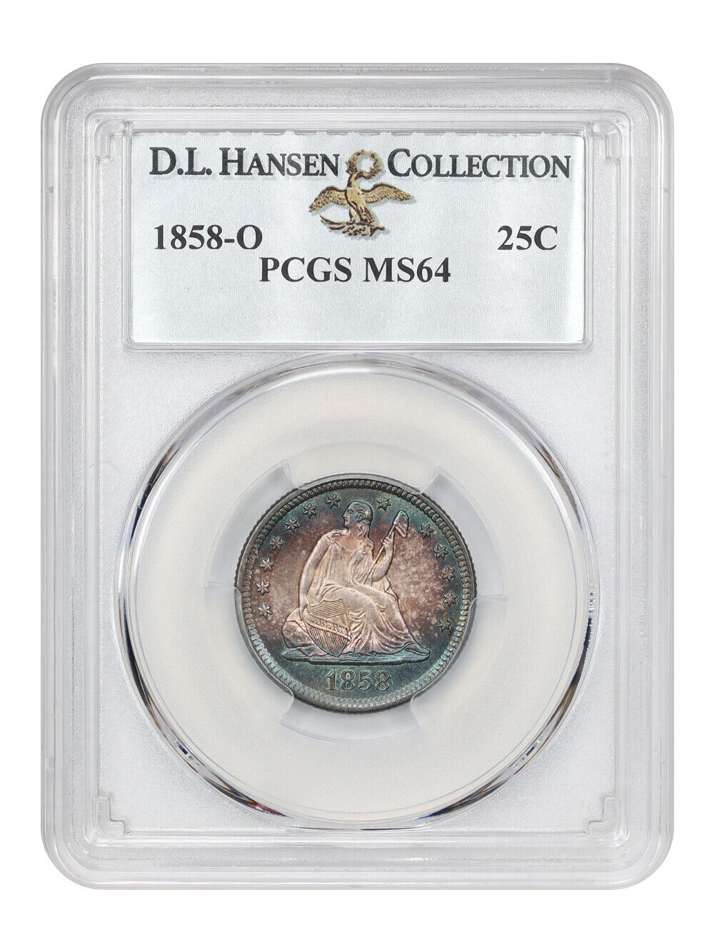 1858-O 25C PCGS MS64 ex: D.L. Hansen