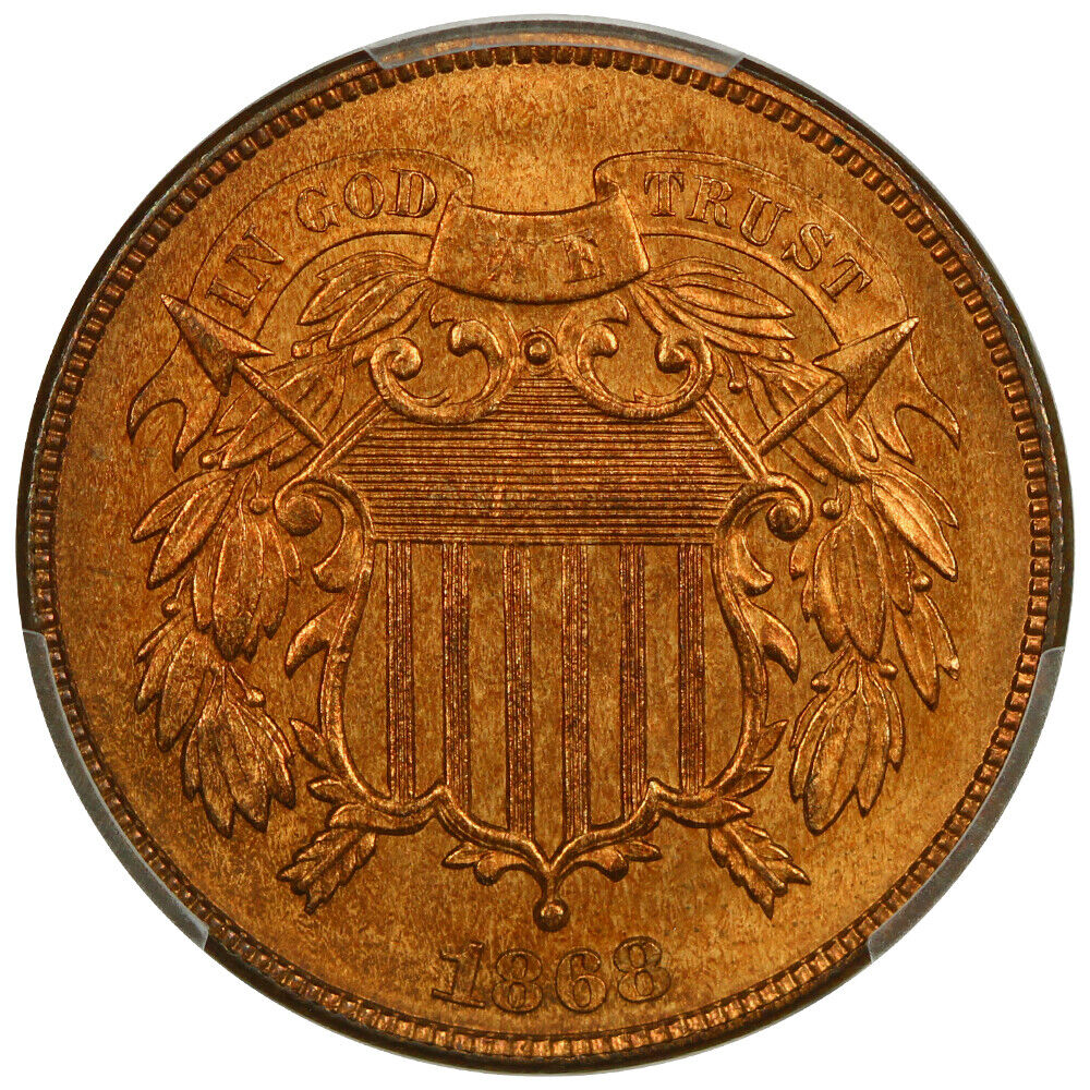 1868 2C PCGS MS66RD ex: D.L. Hansen