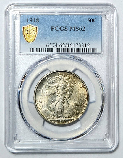 1918 P Walking Liberty Half Dollar PCGS MS-62