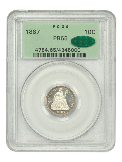 1887 10C PCGS/CAC PR65 (OGH) - Liberty Seated Dime