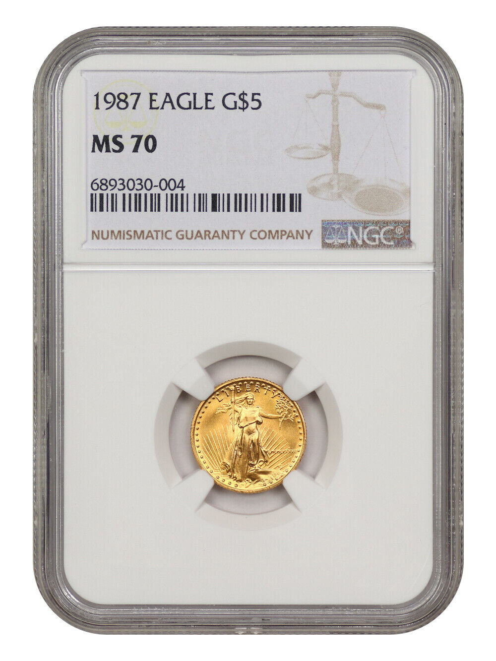 1987 $5 Gold Eagle NGC MS70