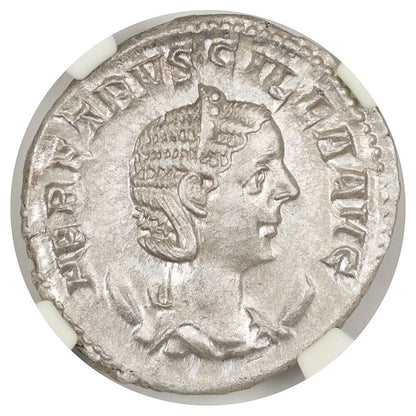 Ancient Roman: H.Etruscilla (AD 249-253) AR Double-Denarius NGC MS