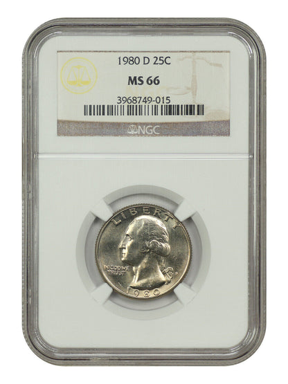 1980-D 25C NGC MS66 - Washington Quarter