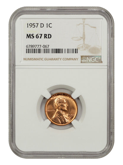 1957-D 1C NGC MS67RD