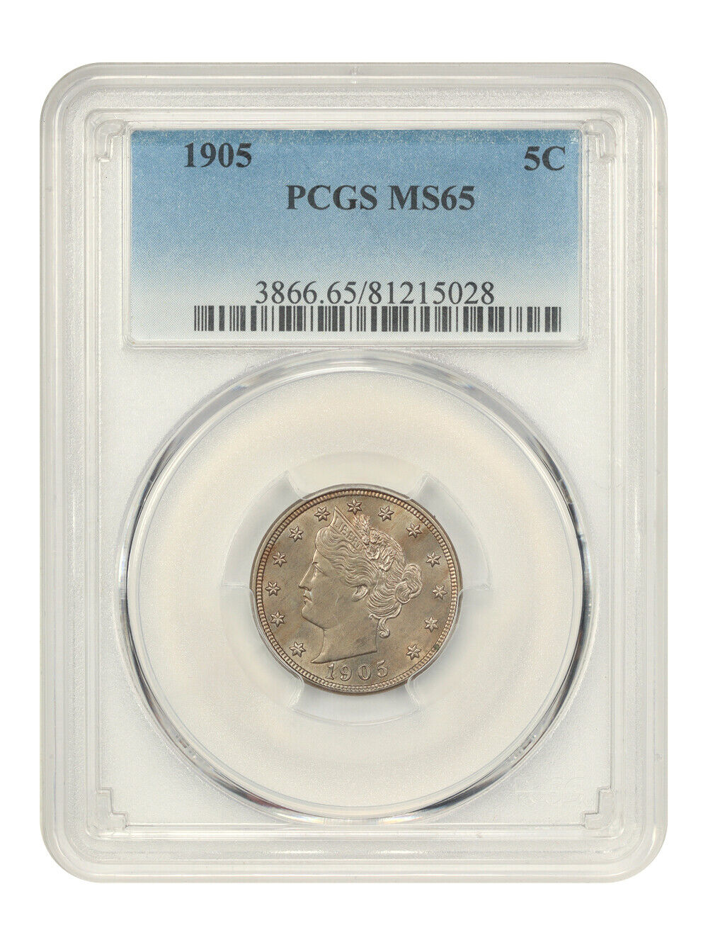 1905 5c PCGS MS65