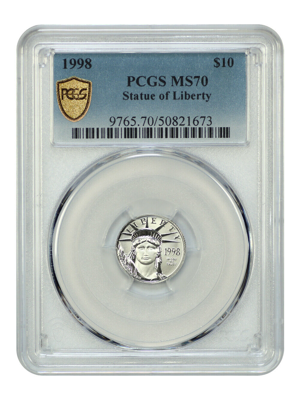 1998 $10 Statue of Liberty PCGS MS70 - $10 Platinum Eagles