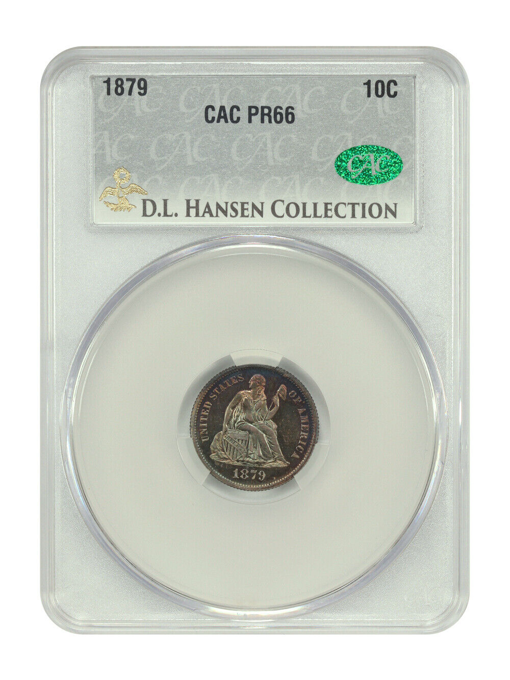 1879 10C CACG PR66 ex: D.L. Hansen - Liberty Seated Dime