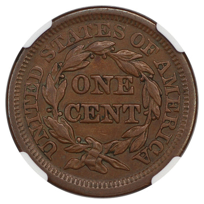 1847 1C NGC AU58 - Braided Hair Cent