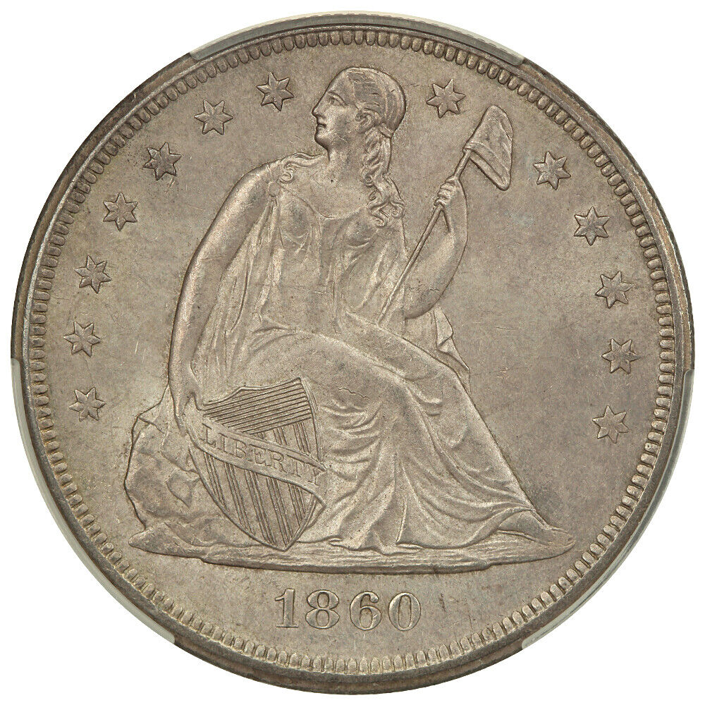 1860-O $1 CACG MS64 ex: D.L. Hansen - Liberty Seated Dollar