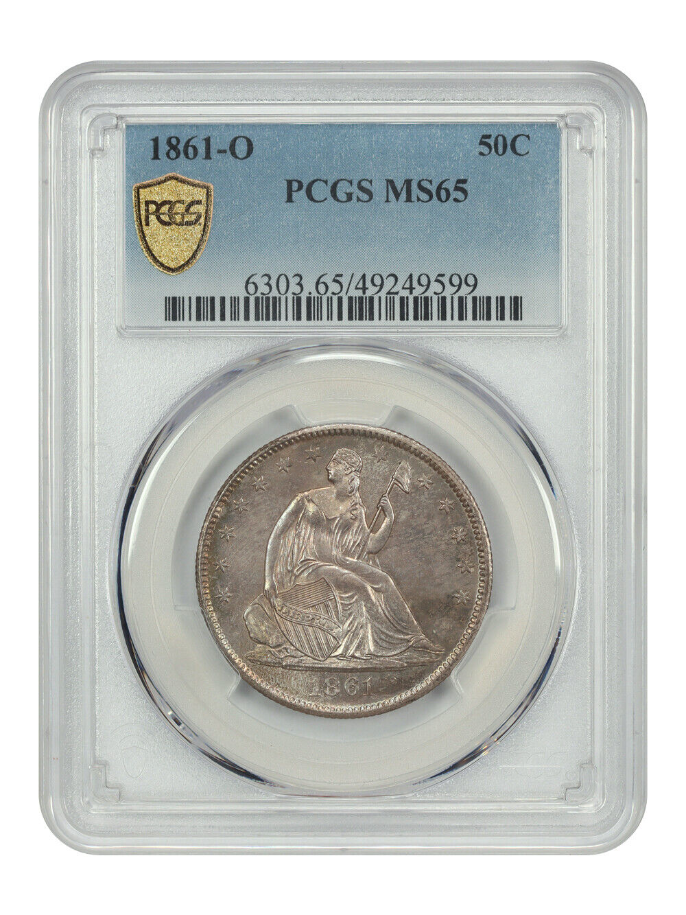 1861-O 50C PCGS MS65 - Liberty Seated Half Dollar