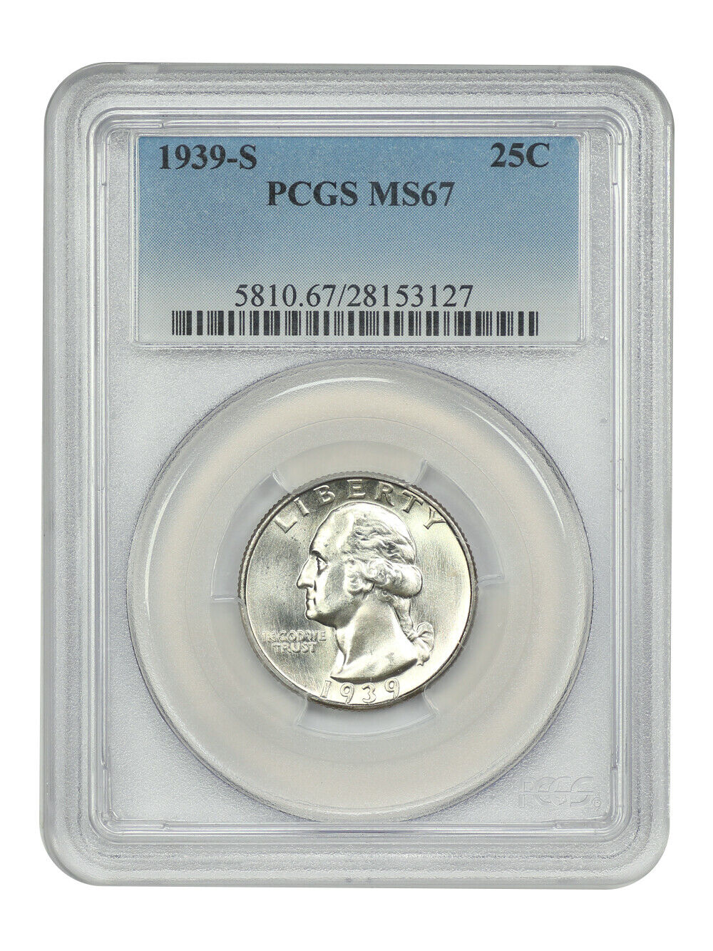 1939-S 25C PCGS MS67 - Washington Quarter