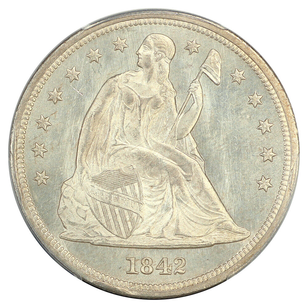 1842 $1 PCGS MS64 ex: D.L. Hansen