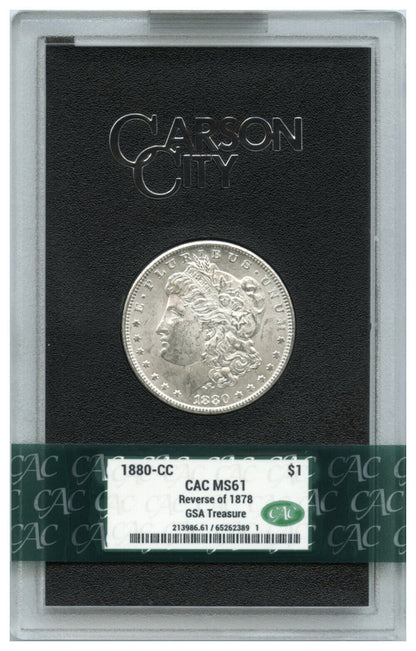 1880-CC $1 CACG/GSA MS61 (Rev of 78, Box & COA) - Morgan Dollar