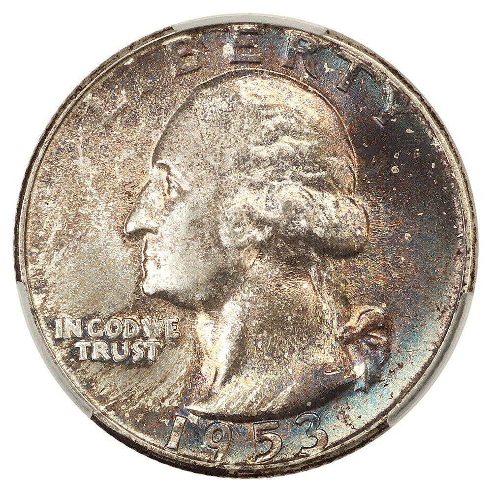 1953 25C CACG MS67+ ex: D.L. Hansen - Washington Quarter - Rich, Original Toning