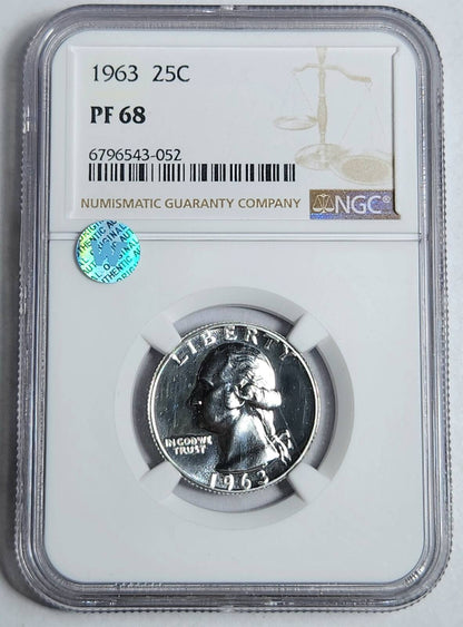 1963 P Washington Quarter NGC PF-68 Sight White