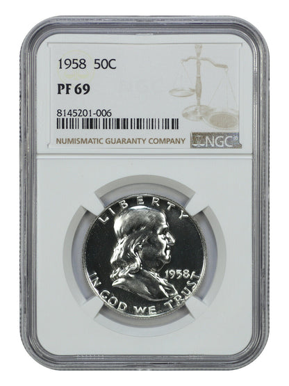 1958 50C NGC PR69 - Franklin Half Dollar