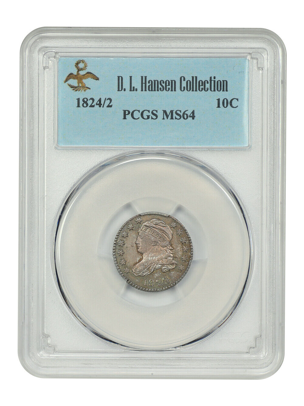 1824/2 10C PCGS MS64 ex: D.L. Hansen