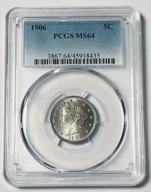 1906 P Liberty Head Nickel PCGS MS-64