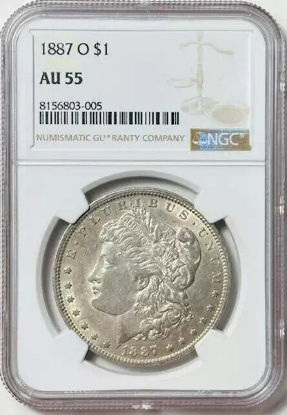 1887 O Morgan Silver Dollar NGC AU-55