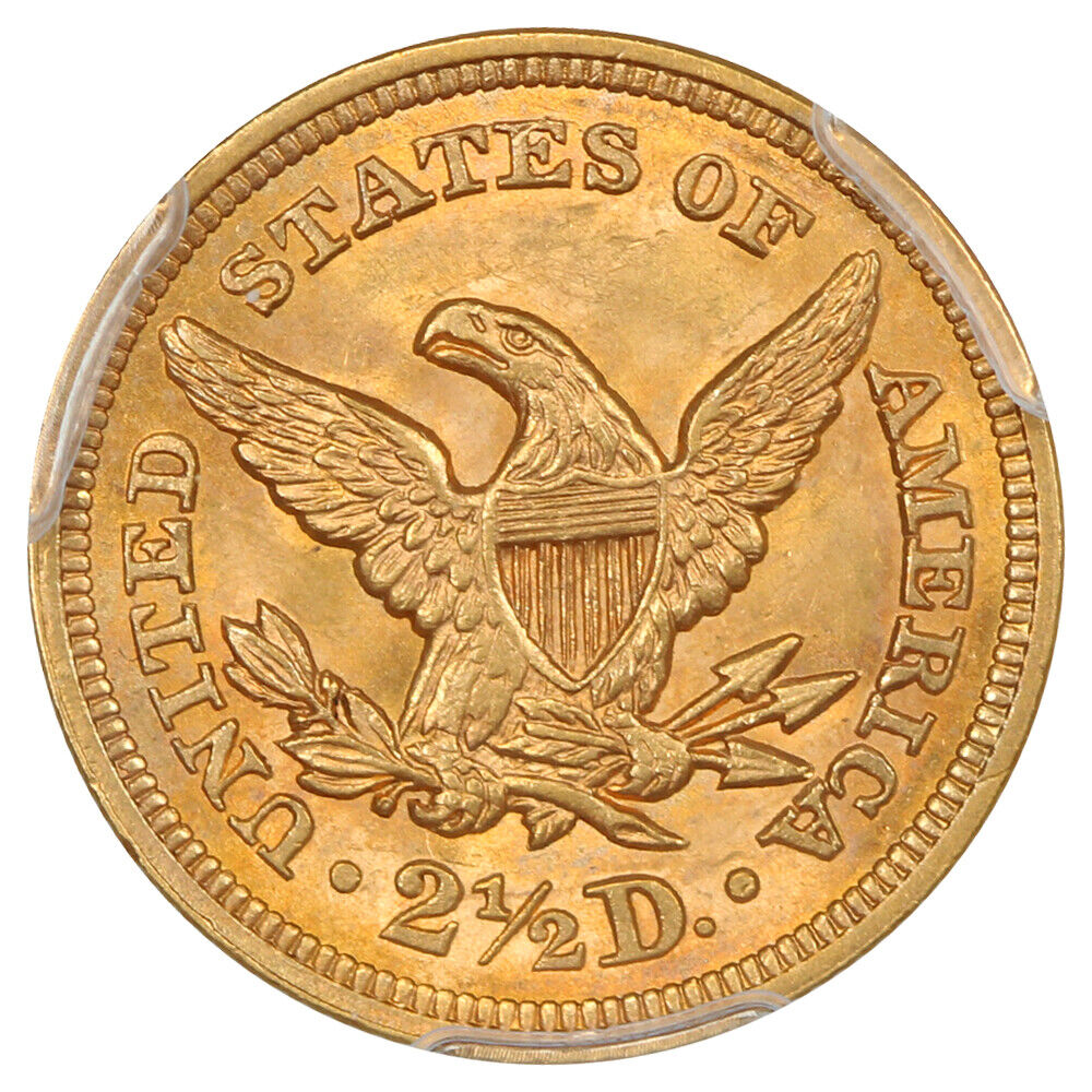 1855 $2.50 PCGS MS64+ ex: D.L. Hansen - Liberty Head $2.5 - Lovely Near-Gem