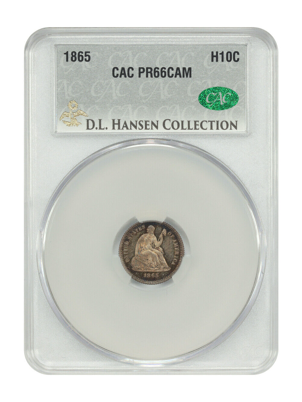 1865 H10C CACG PR66CAM ex: D.L. Hansen - Liberty Seated Half Dime