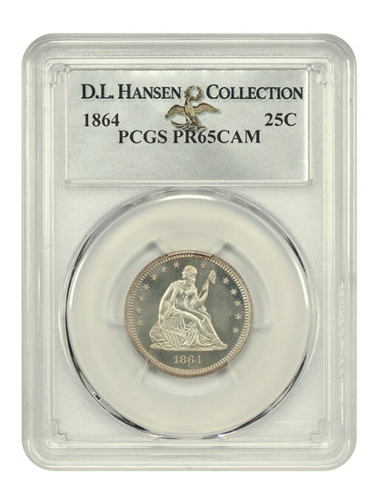 1864 25C PCGS PR65CAM