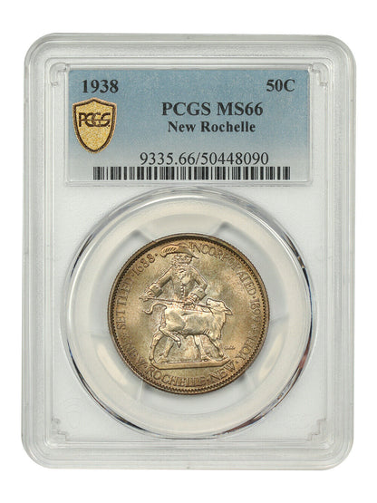 1938 50C New Rochelle PCGS MS66 - Classic Silver Commemorative