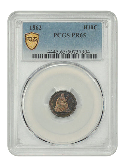 1862 H10C PCGS PR65 - Liberty Seated Half Dime