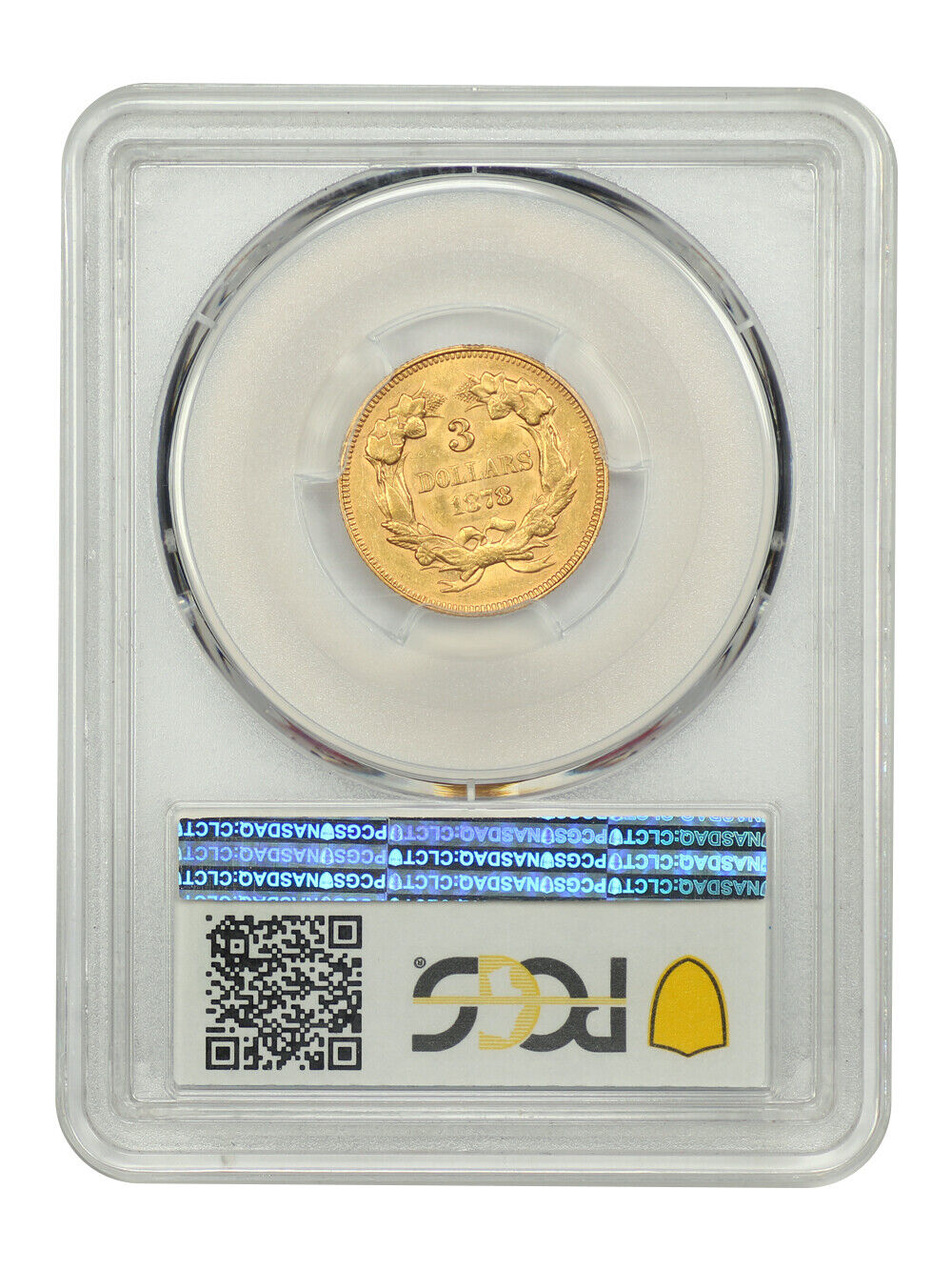 1878 $3 PCGS/CAC AU58 - Three Dollar - Popular Gold Type Coin