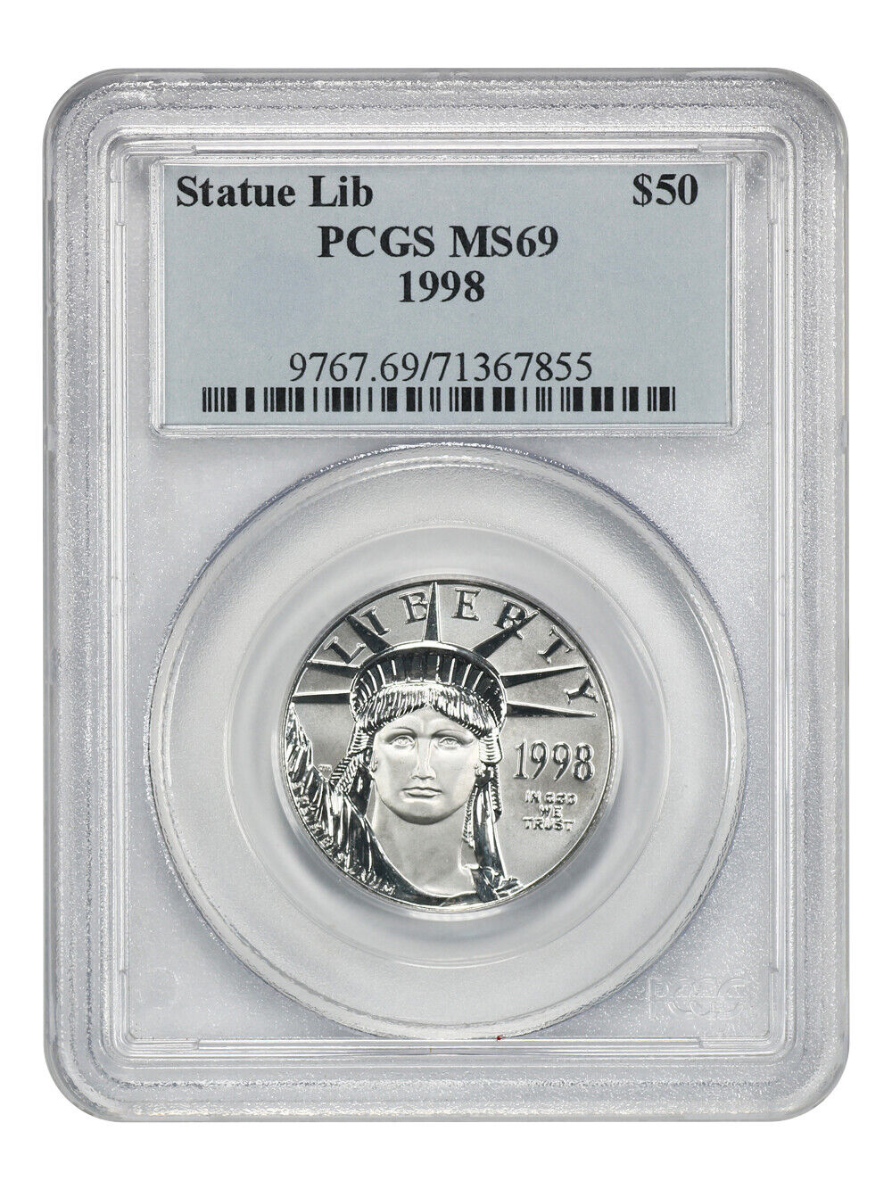 1998 Platinum Eagle $50 PCGS MS69