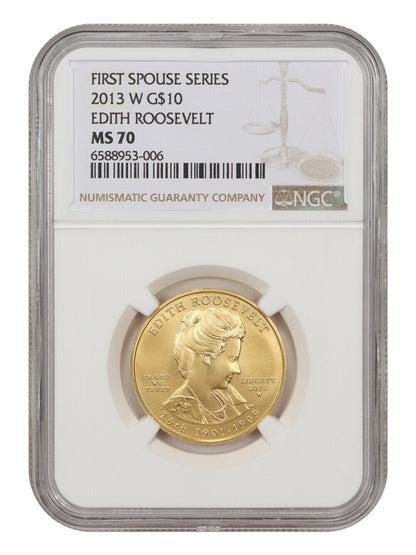 2013-W Edith Roosevelt $10 NGC MS70