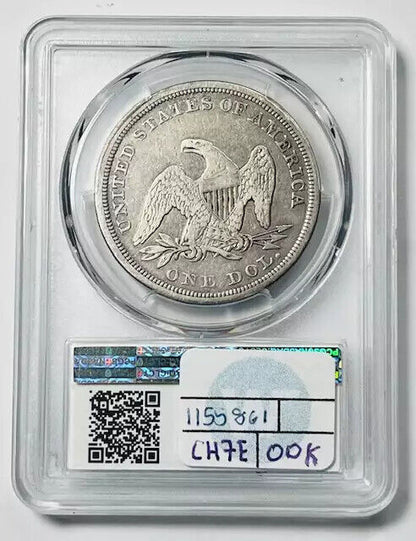 1845 P Liberty Seated Silver Dollars PCGS F-15