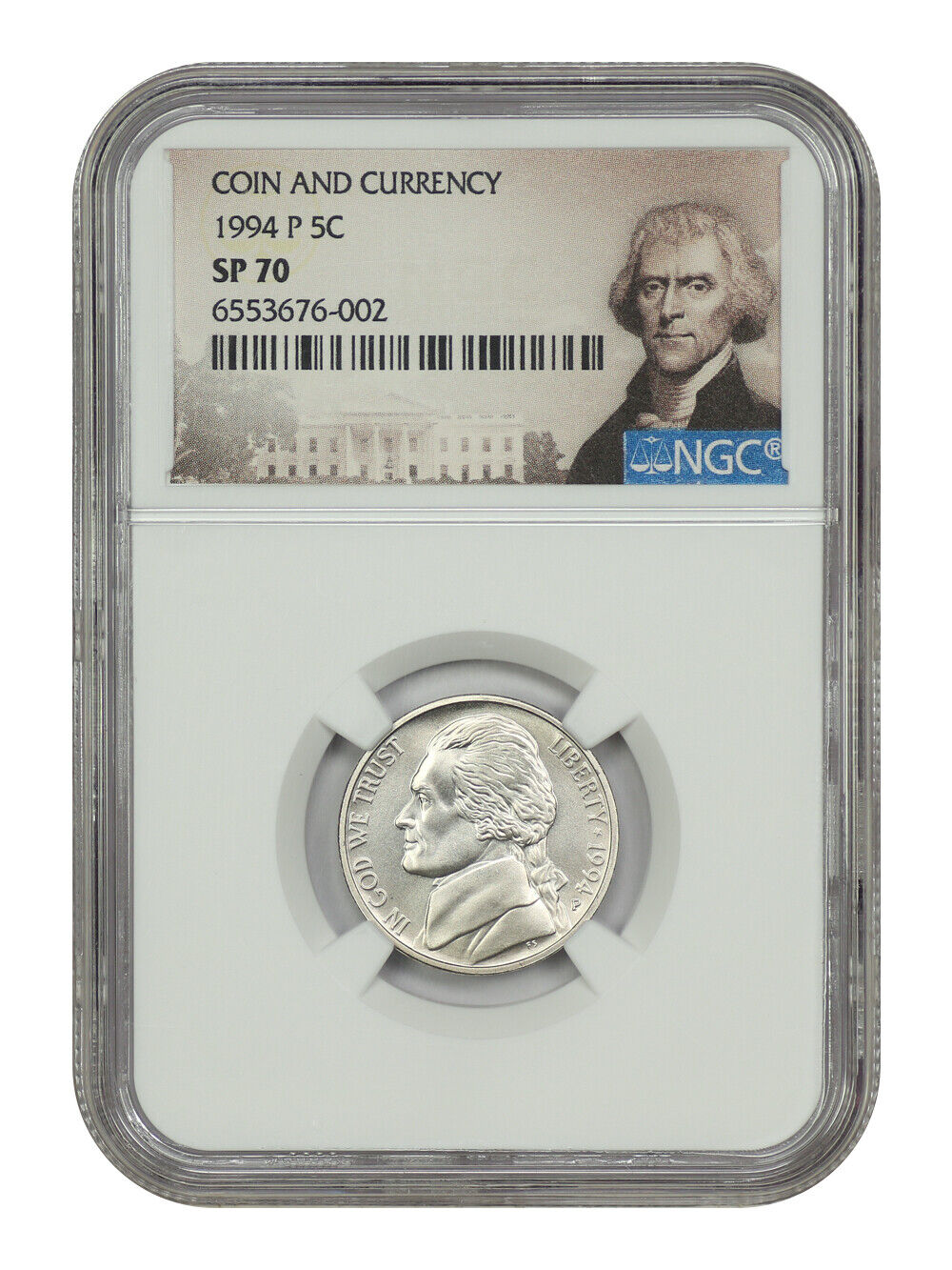 1994-P 5C NGC SP70 (Special Mint Set) - Jefferson Nickel