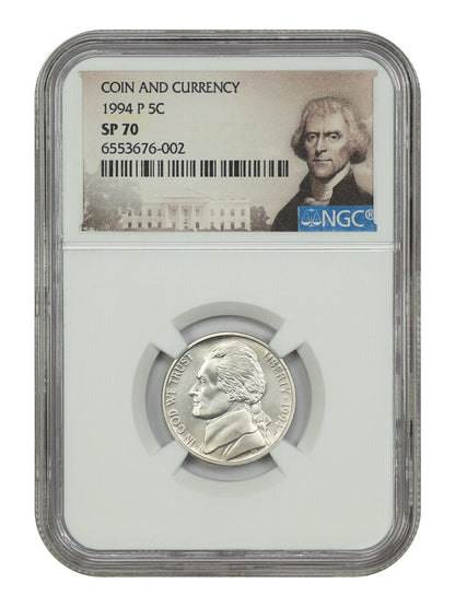 1994-P 5C NGC SP70 (Special Mint Set) - Jefferson Nickel